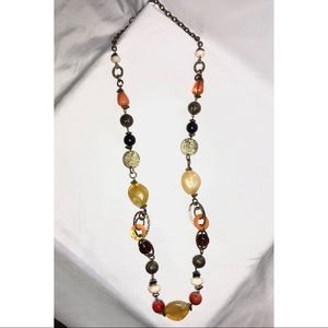 Vintage Gold Tone Long Bead Necklace